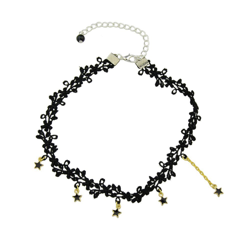 

Black Lace Flower Star Necklace