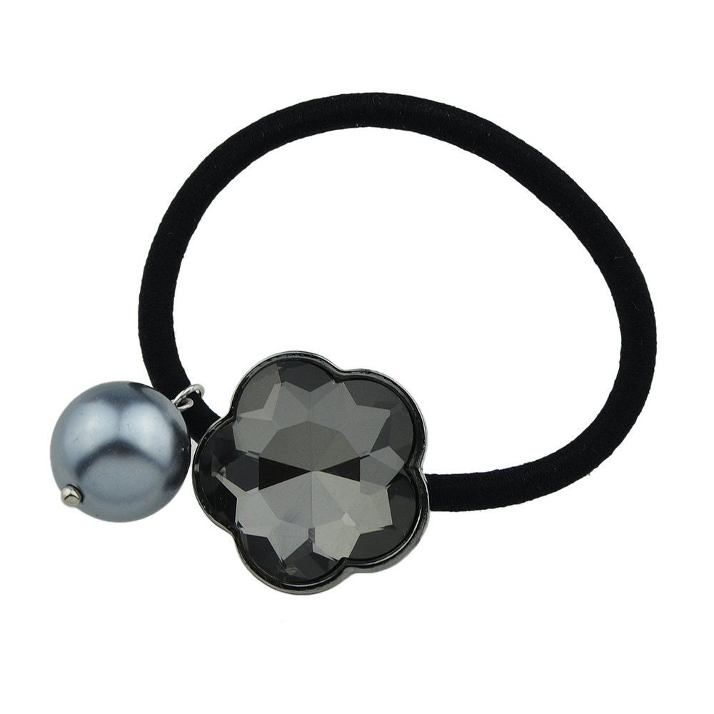 

Flower Circle Triangle Shape Cotton Elastic Headbands, Natural black