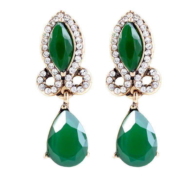 

Fashionable and Simple Resin Drop Earring, Dark turquoise