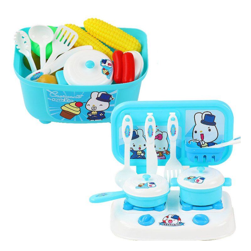 

Children Play Simulation Kitchen Cooking Utensils, Deep sky blue