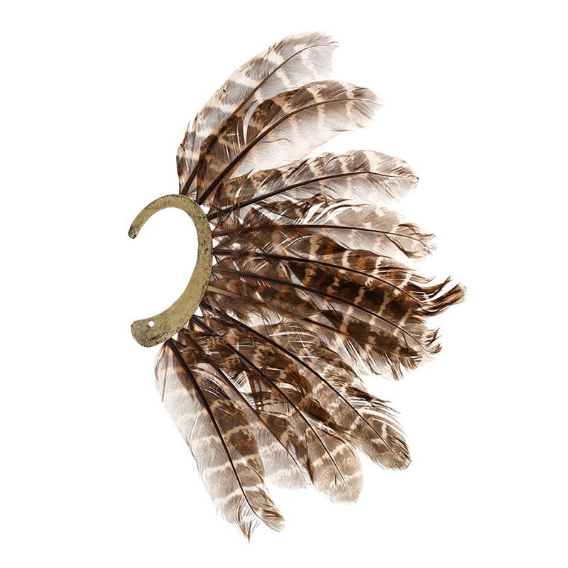 

New Creative Feather Ear Hook Exaggerated Big Wholesale Earrings, Gold
