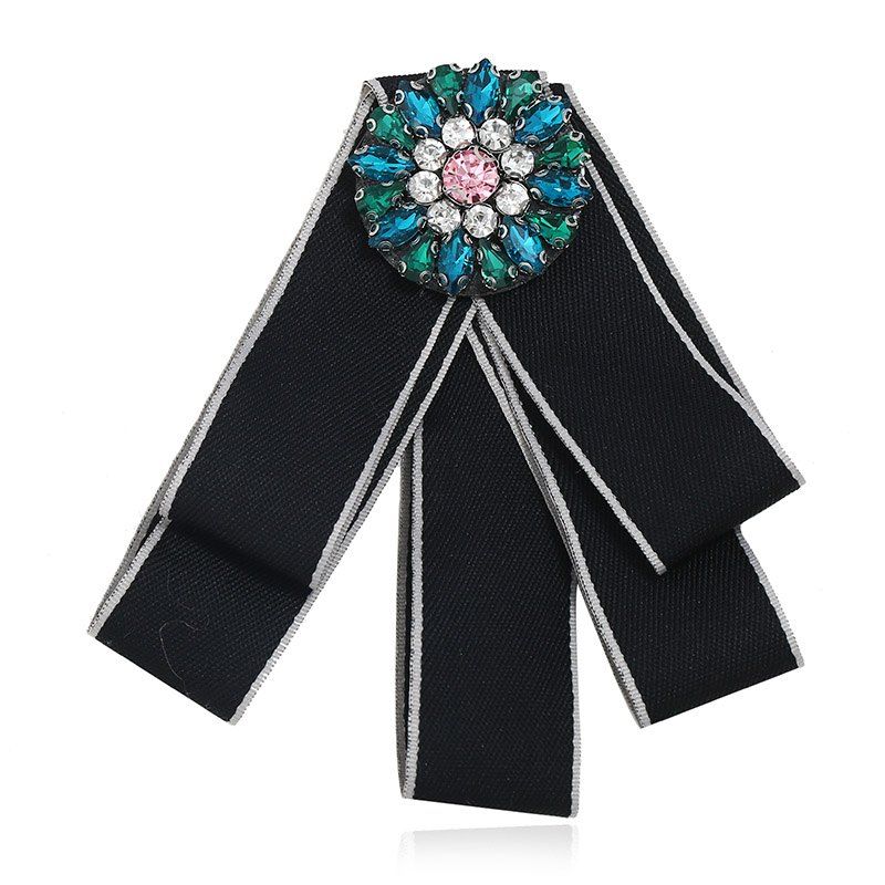 

Fashion Brooches Pins Collar Flower And Bow Tie College Women, Black