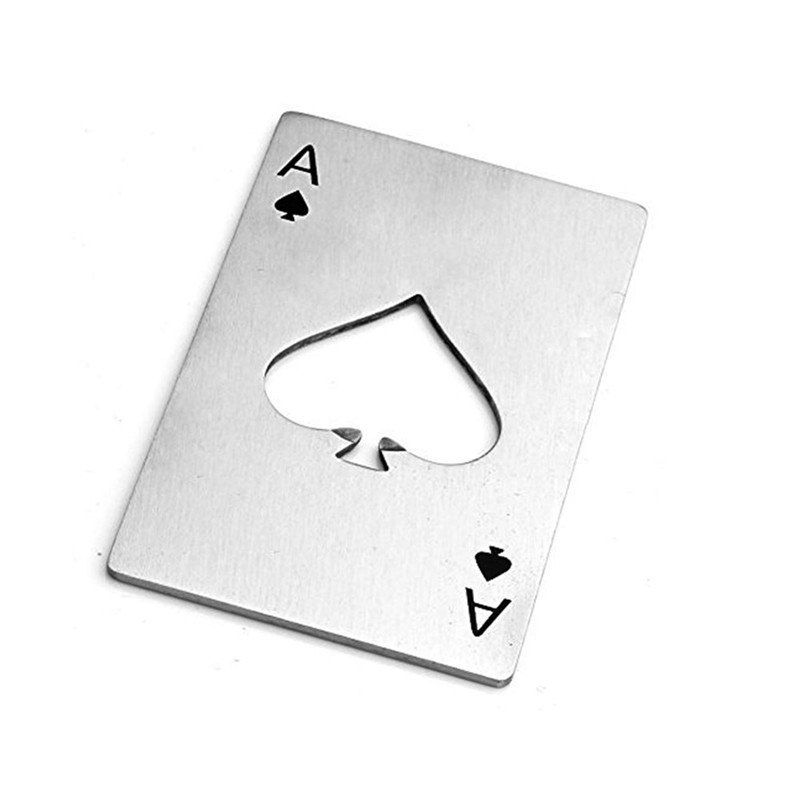 

Silver Creative Playing Cards Spades A Shape Stainless Steel Bottle Opener