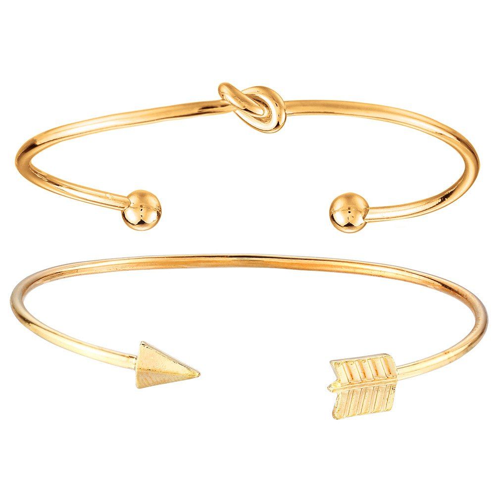 

2PCS Women Fashion Open Bracelet, Gold