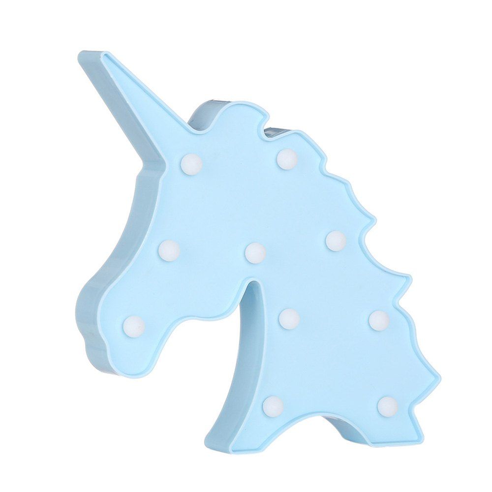 

LED Unicorn Head Shape Decorative Atmosphere Lamp, Day sky blue