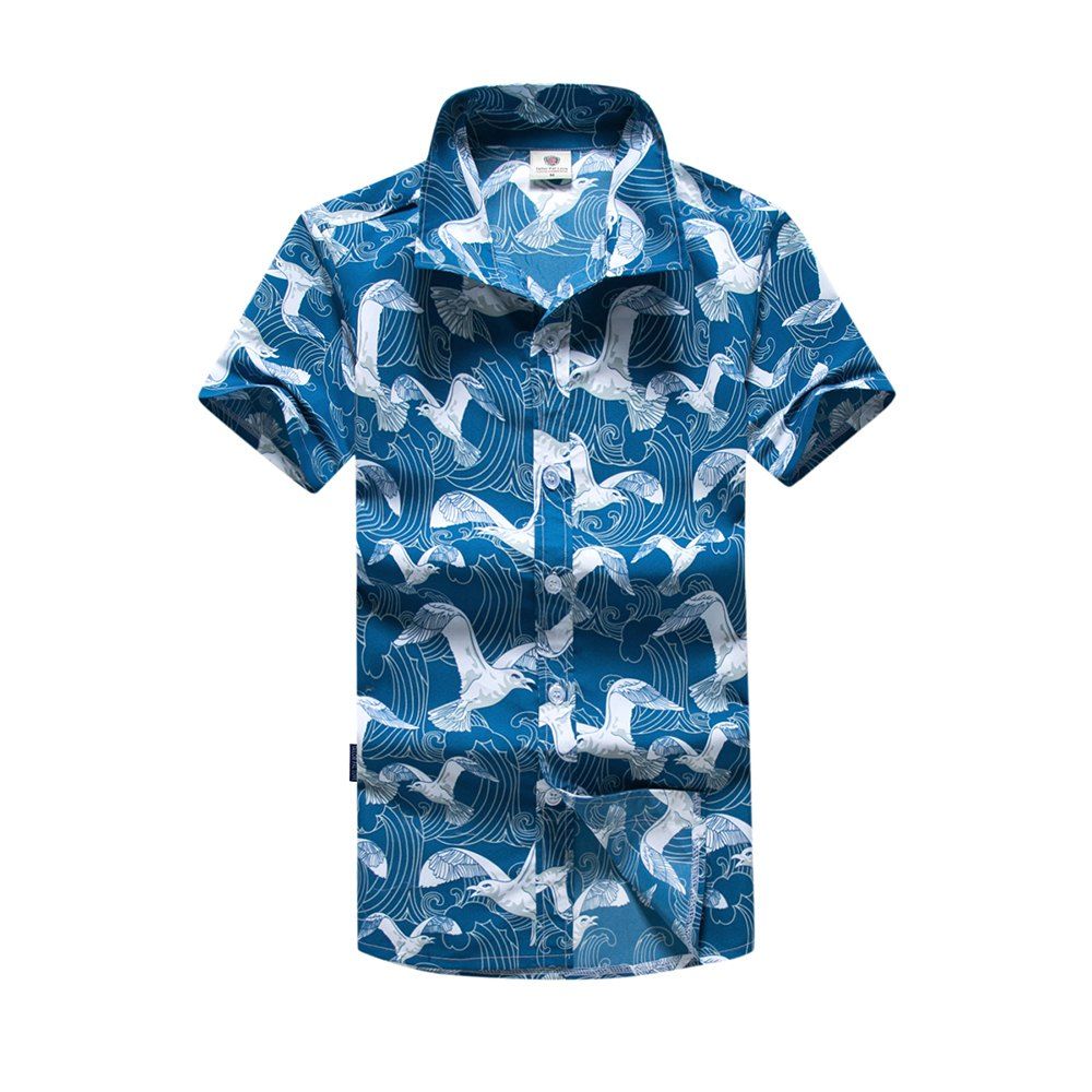 

Men's Sports Seaside Vacations Geometric Beach Shirt, Sky blue