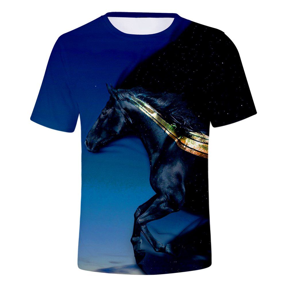 

2018 New Sky BlackHorse 3D T-Shirt, Multi-a