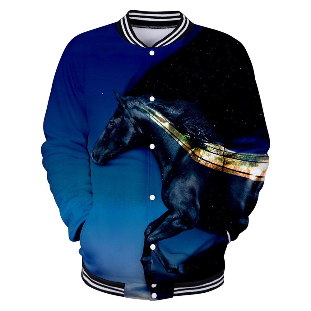 

2018 New Sky BlackHorse 3D Baseball Jacket, Multi-a