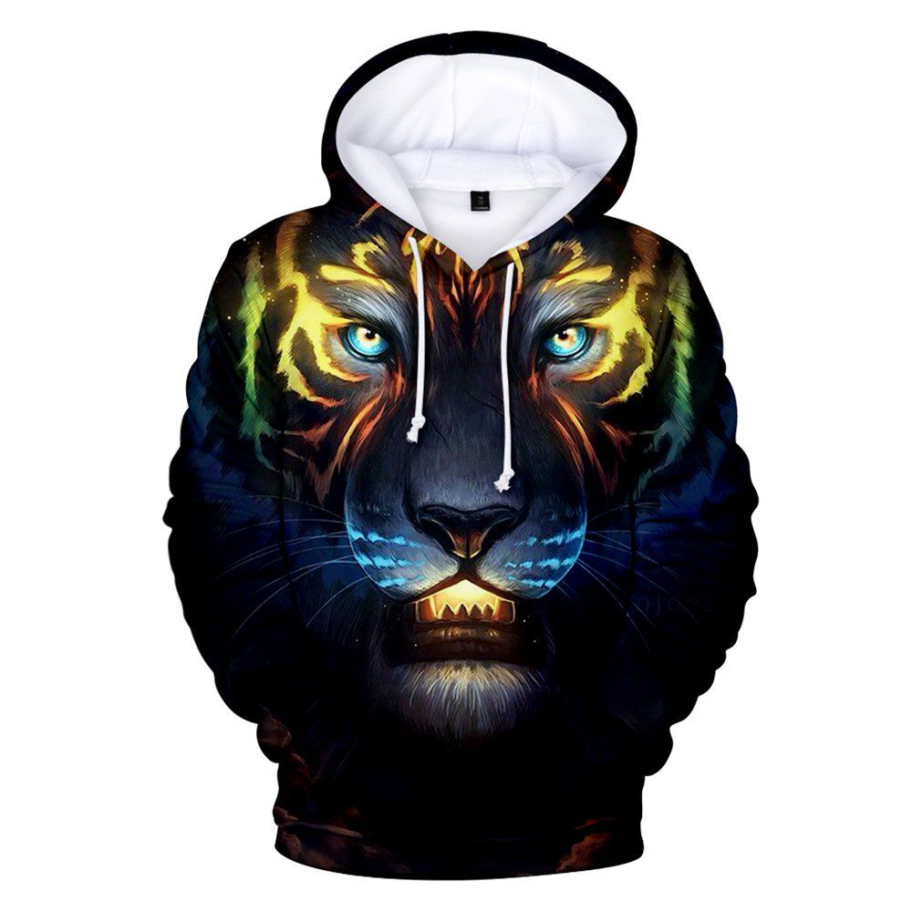 

2018 New Tiger Printed 3D Hoodie, Multi-a