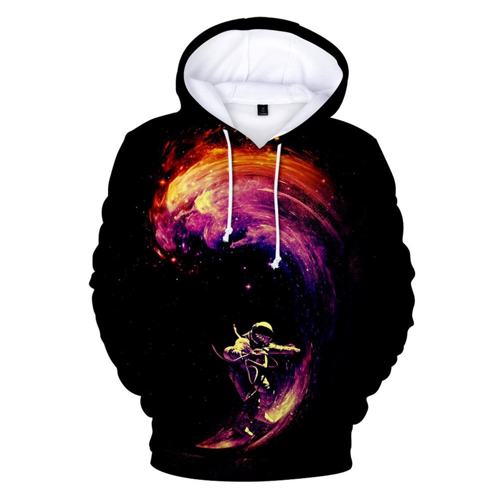 

2018 New Space Surfing Printed 3D Hoodie, Multi-a