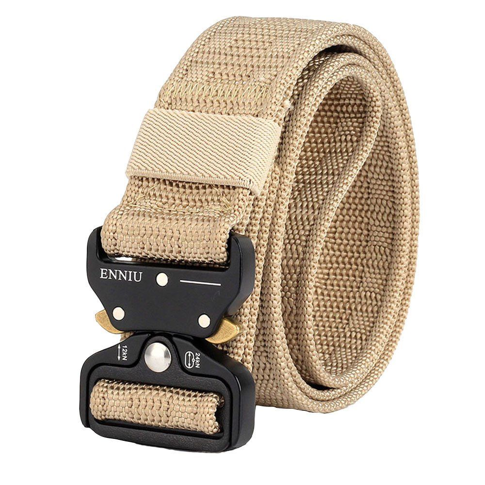 

ENNIU Adjustable Multi-function Nylon Tactical Military Weavin Belt, Light khaki