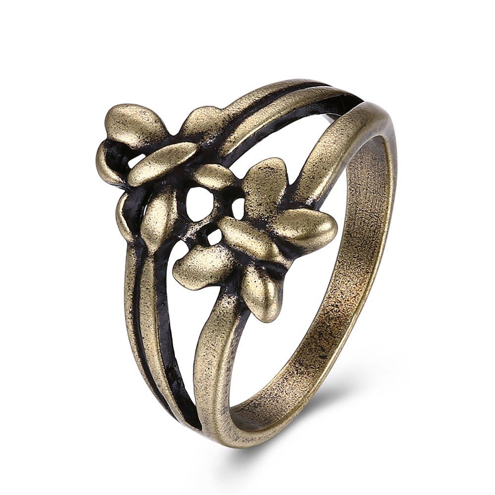 

Vintage Hollow Out Double Butterfly Ring, Bronze