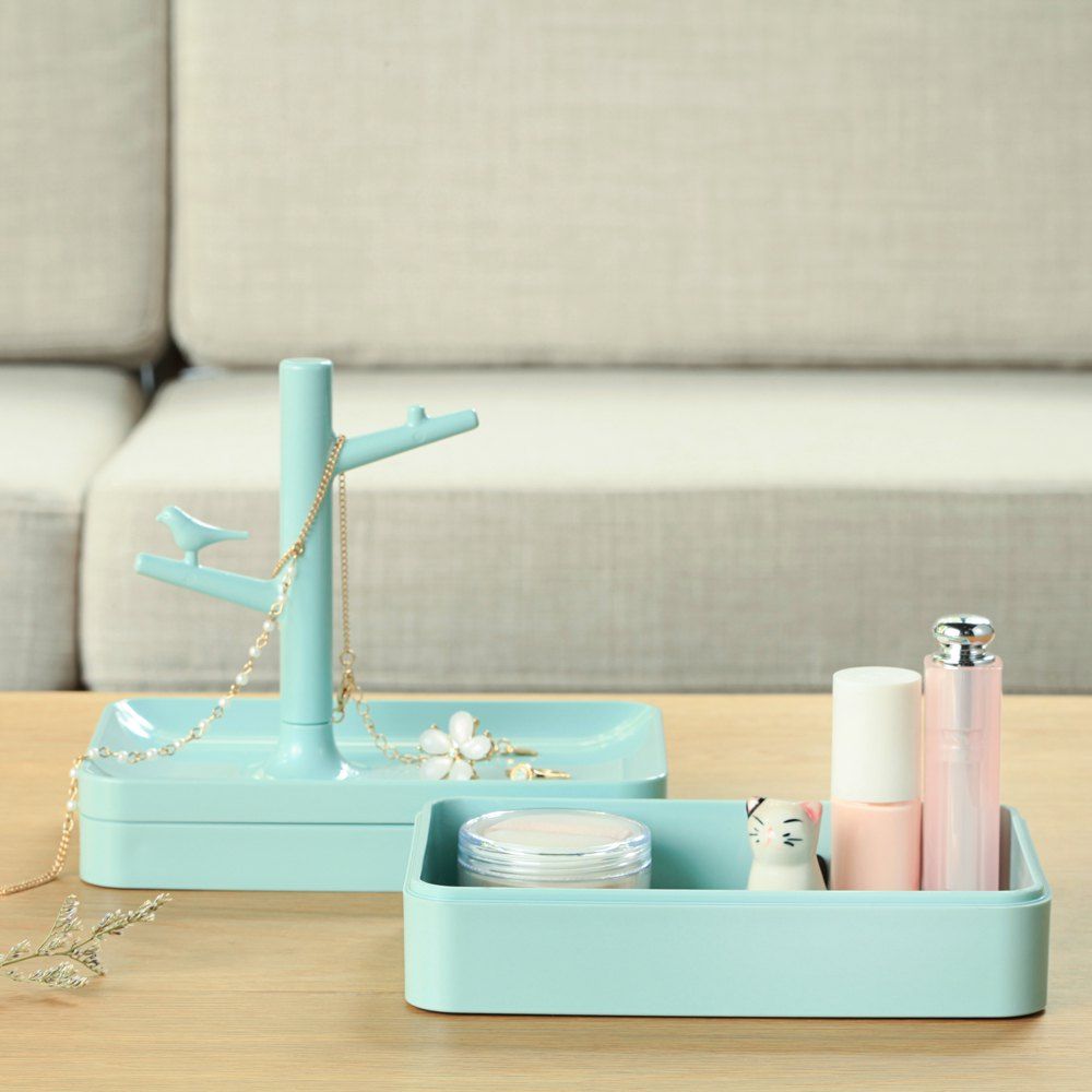 

Creative Bird Shape Princess Jewelry Box Girl Birthday Gift, Butterfly blue