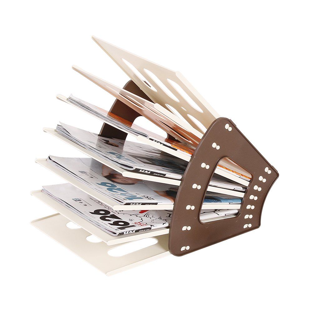 

Household Plastic Book Document Magazine Organizer, Coffee