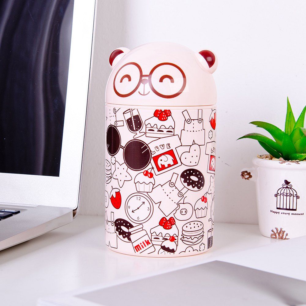 

Cute Cartoon Bear Cylindrical Pen Holder Desktop Storage Box, Pink