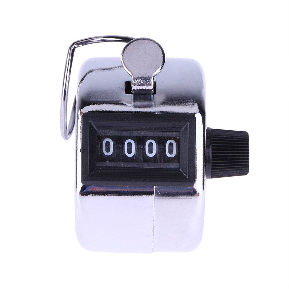 

Mini Mechanical Metal Manual 4-DIGIT Counter, Silver