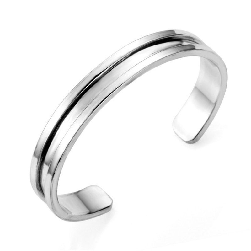 

A Couple Alloy Open Bracelet, Silver