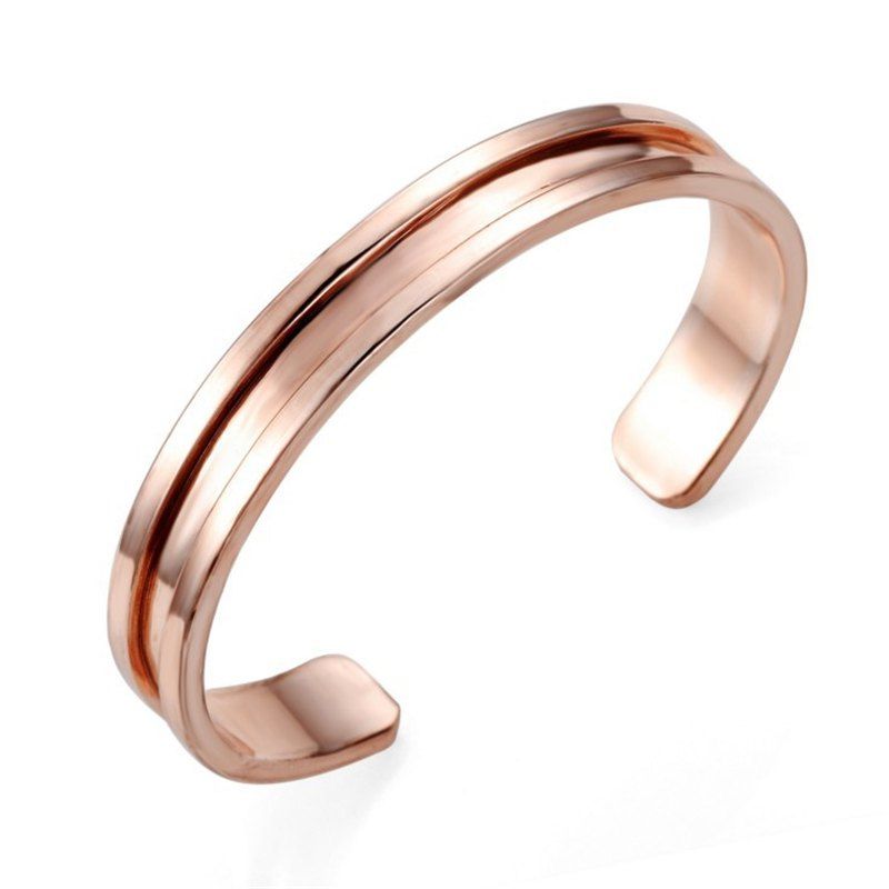 

A Couple Alloy Open Bracelet, Rose gold