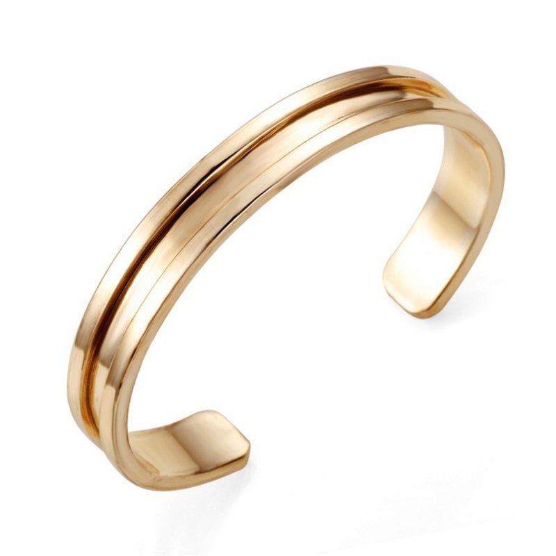 

A Couple Alloy Open Bracelet, Gold