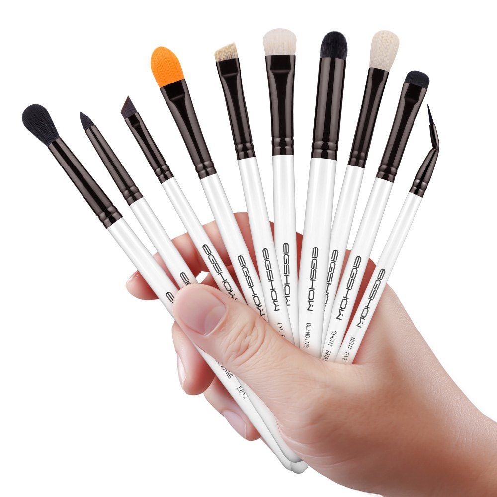 

EIGSHOW 10PCS Makeup Brushes Set Eye Brush Comestic Kit Light Gun Black, Multi-a