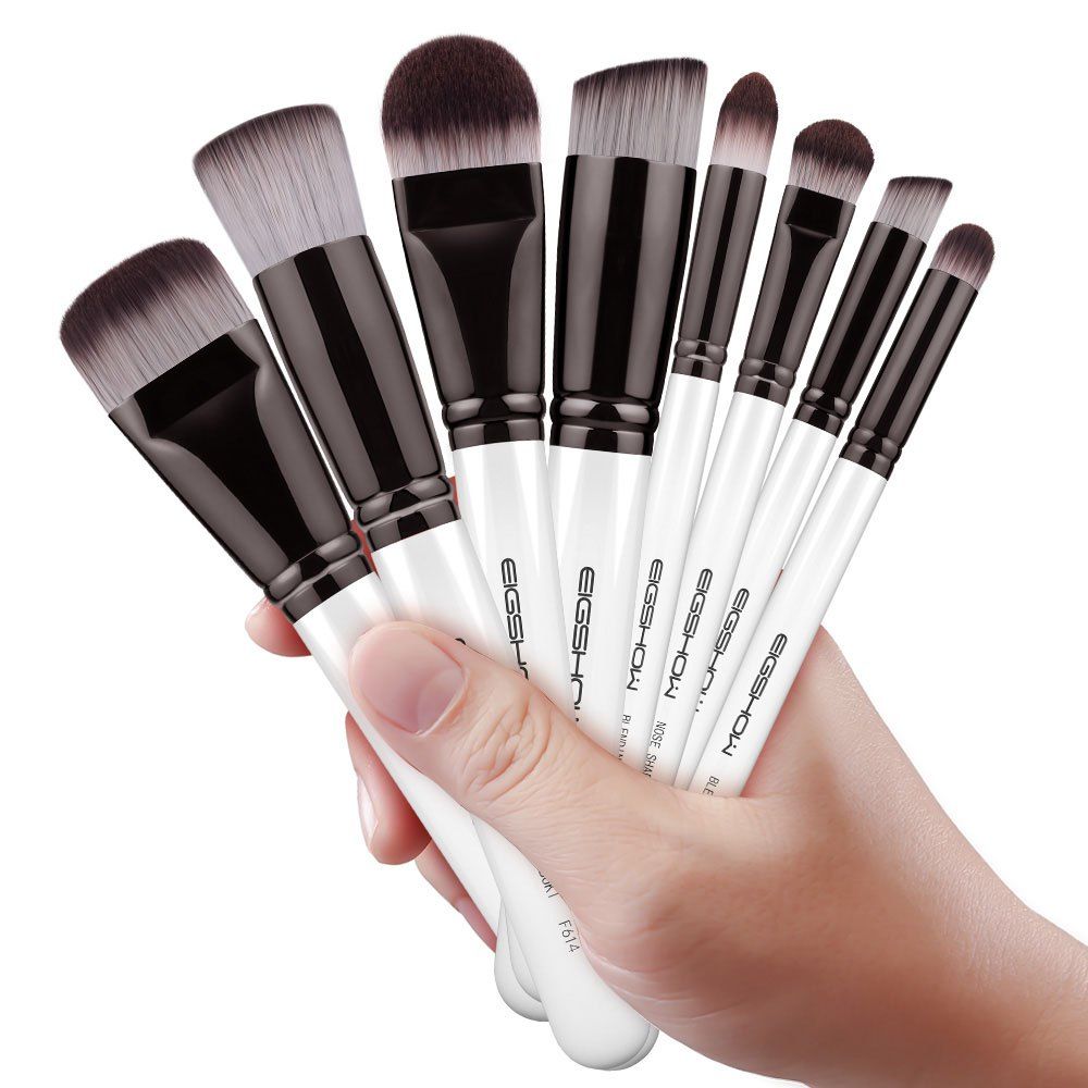 

EIGSHOW 8PCS Makeup Set Sculpt Blend Brush Comestic Kit Light Gun Black, Multi-a