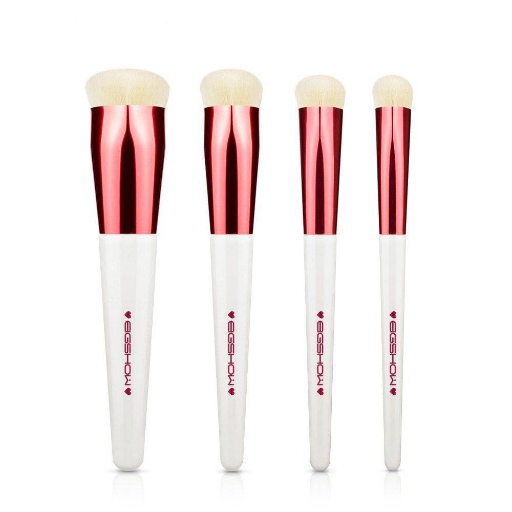 

EIGSHOW 4PCS Makeup Set Heart Shape Foundation Brush Comestic Kit White Rose, Multi-a