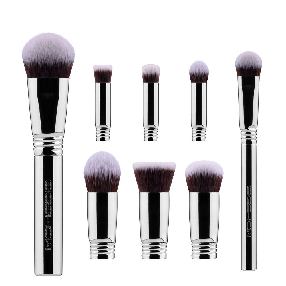 

EIGSHOW 8PCS Makeup Set Detachable Travel Costemic Kit Bright Silver, Multi-a
