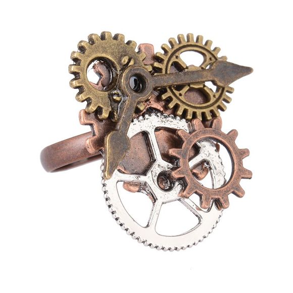 L'Europe et l'Amérique exagèrent l'anneau de Steampunk de vitesse d'horloge de personnalité - multicolor RESIZABLE