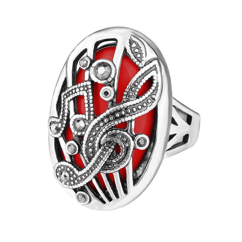 

PULATU Personality Music Notation Ring for Women, Red