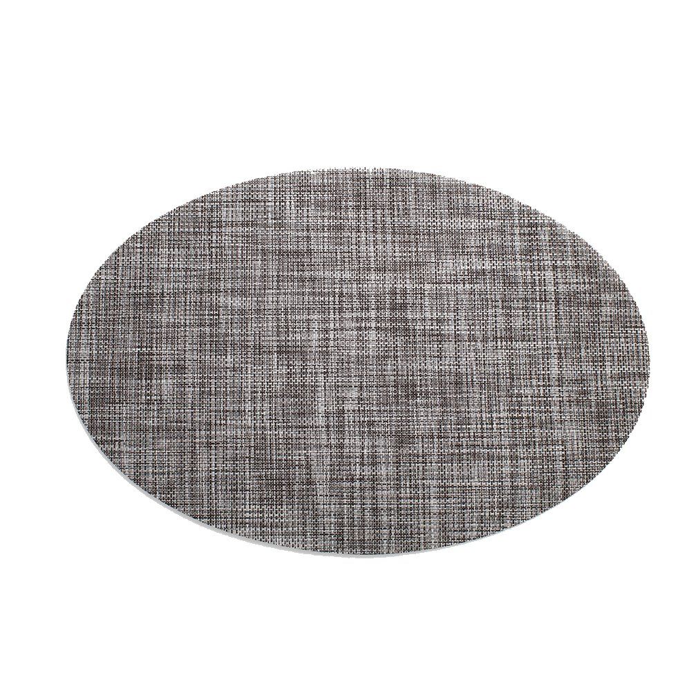 

Oval Woven PVC Placemat for Heat Resistant Kitchen Tab, Carbon gray