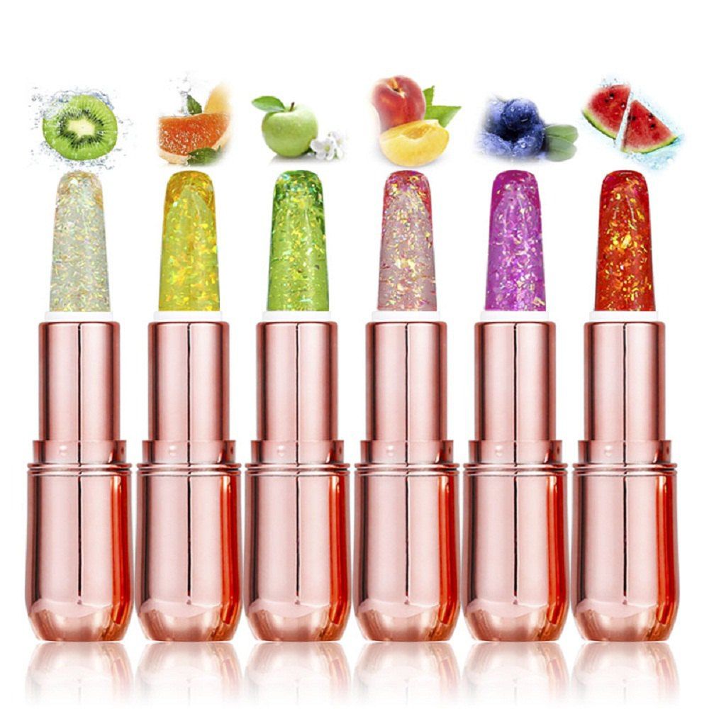 

MINFEI 6PCS Fantasy Star Lipstick Diamonds Jelly Changed Colors Lip Balm, Multi-a