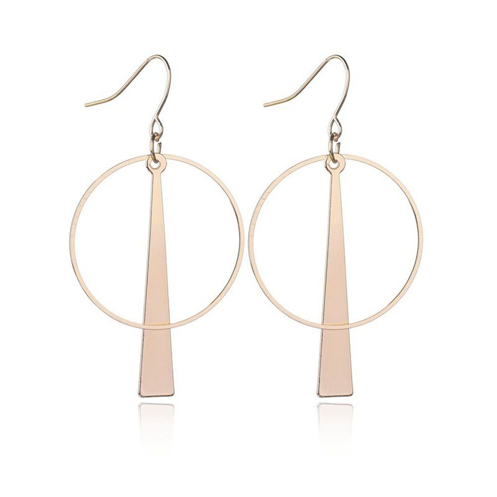 

Creative Fashion Geometric Accessories Long Circle Personality Earrings, Gold