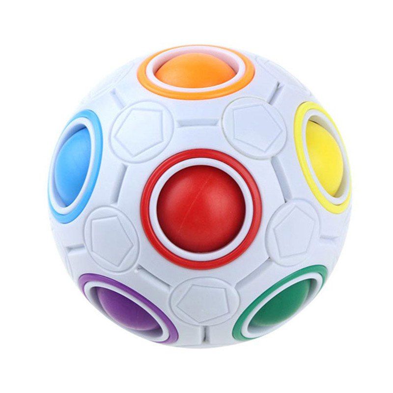

Creative Spherical Speed Rainbow Puzzles Ball Football Educational Learning, White