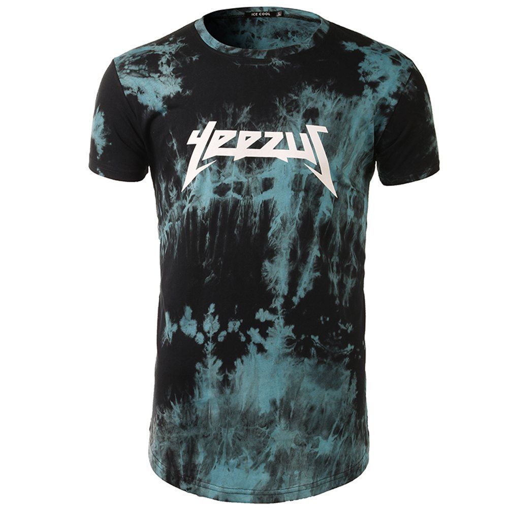 

Men's Fashion Pint Round Neck Short Sleeve T-shirt, Denim dark blue