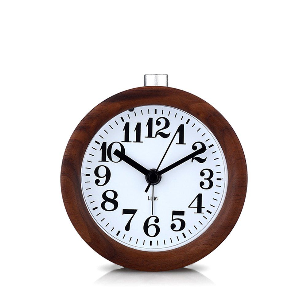 

Wooden Mute Personality Snooze Lazy Luminous Small Alarm Clock, Coffee