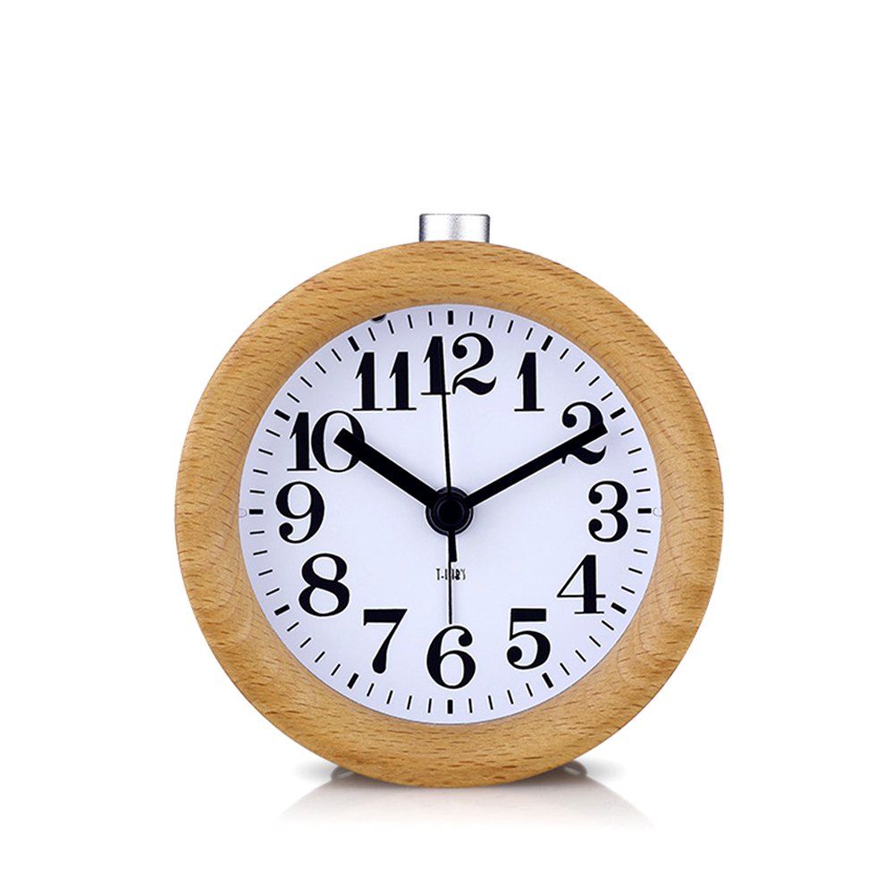 

Wooden Mute Personality Snooze Lazy Luminous Small Alarm Clock, Tiger orange