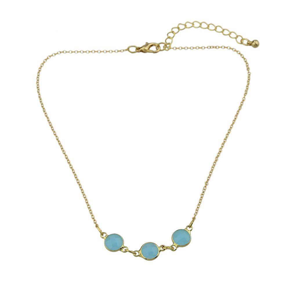 

Blue Beads Geometric Choker Necklace