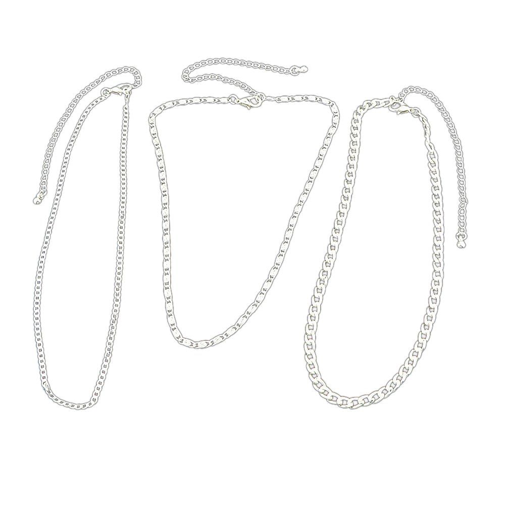 

Geometric Multi Layers Chain Boho Necklace, Silver