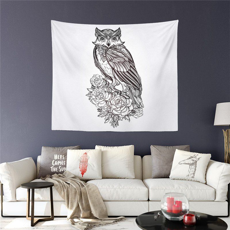 

Exotic Style Series Totem Owl Decoration Wall Tapestry GT-15, Black