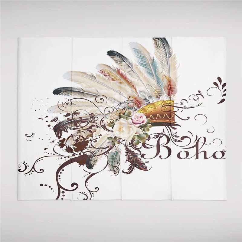 

Exotic Style Series Totem Feather Decoration Wall Tapestry GT-BAS31, Golden brown