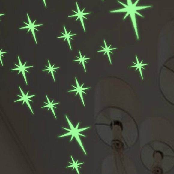 3D Star Kids Room Decor Lumineux Sticker mural - Chartreuse 