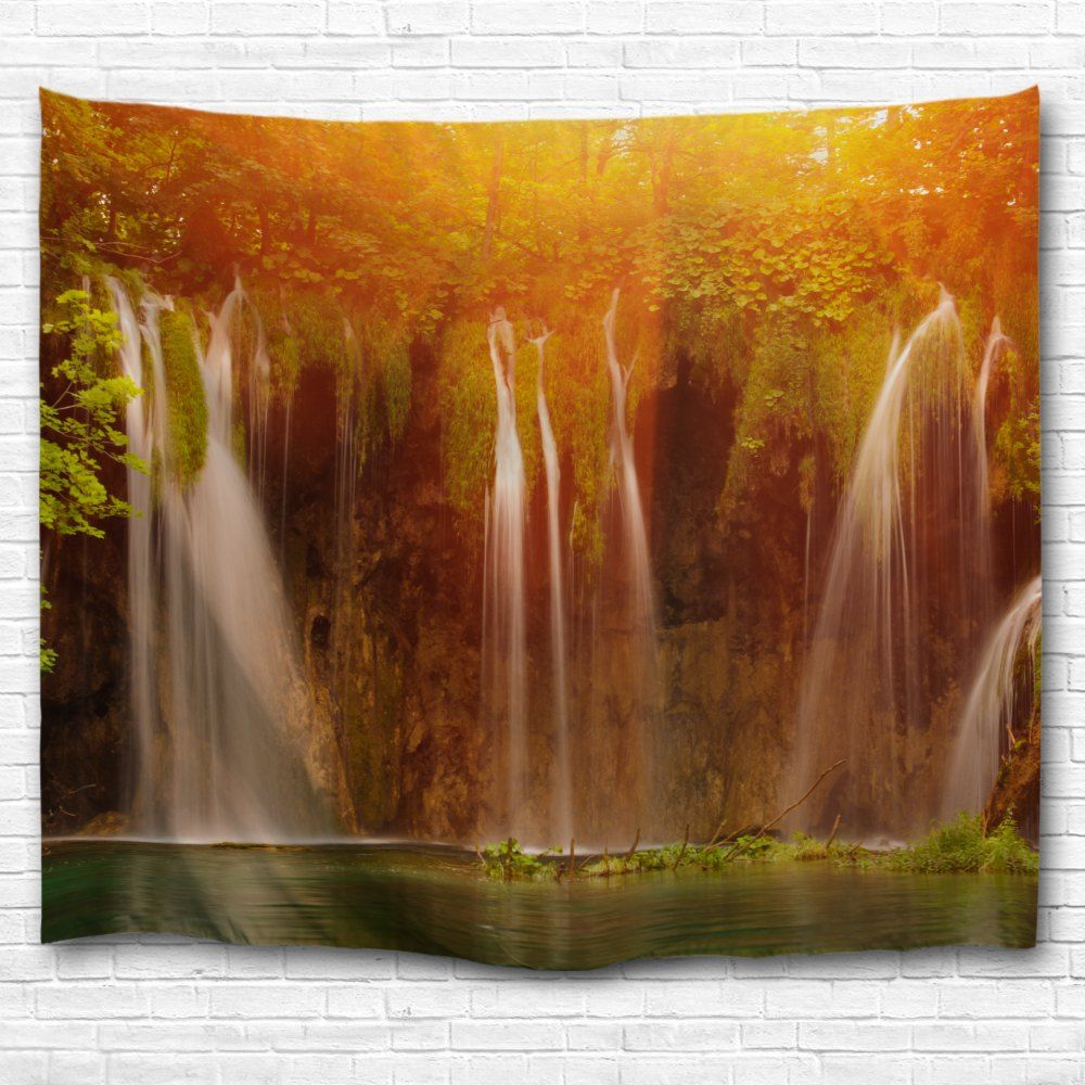 

Mountain Spring Waterfall 3D Printing Home Wall Hanging Tapestry for Decoration, Multi-a