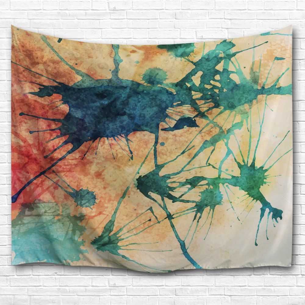 

Yellow and Green Ink 3D Printing Home Wall Hanging Tapestry for Decoration, Multi-a