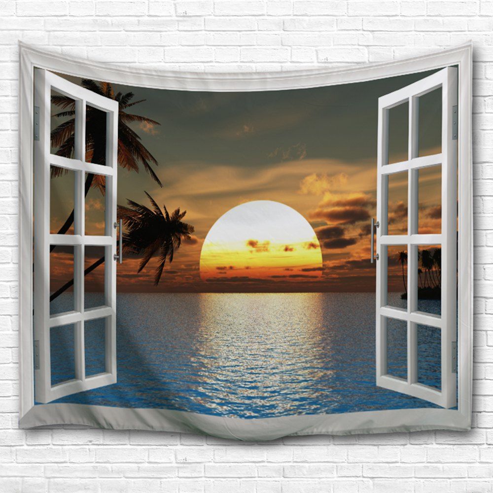

Sunset Outside The Window 3D Printing Home Wall Hanging Tapestry for Decoration, Multi-a
