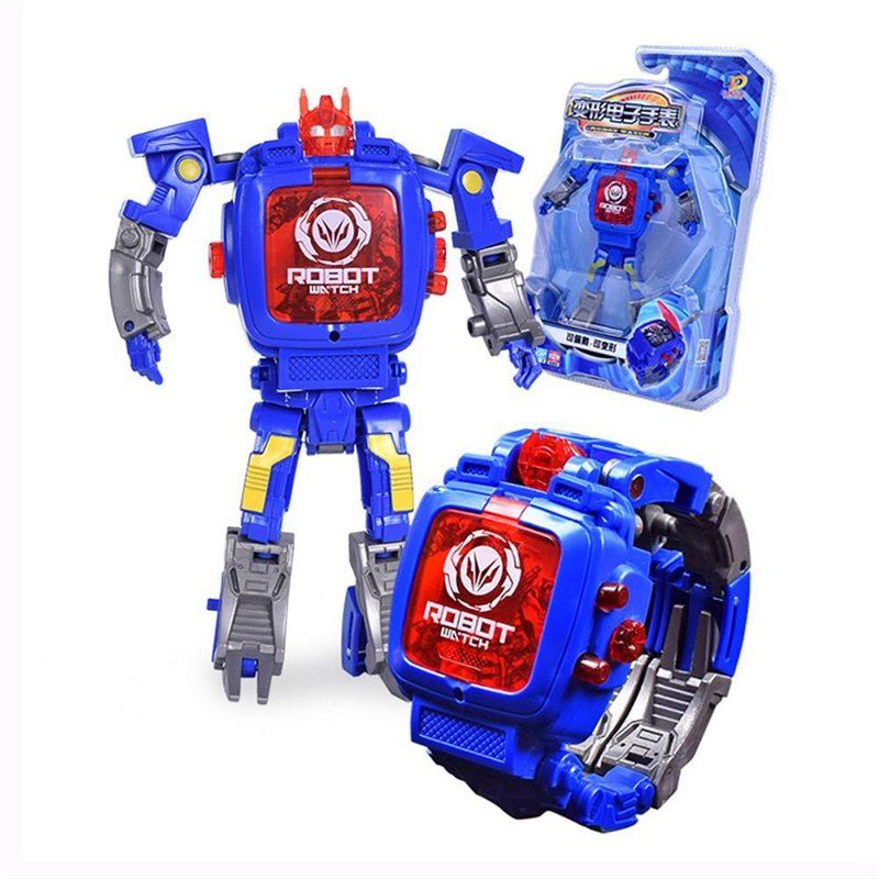 

Creative Manual Transformation Multifunctional Children Electronic Watch Intelligence Deformation Robot Toy, Blue