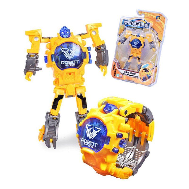 

Creative Manual Transformation Multifunctional Children Electronic Watch Intelligence Deformation Robot Toy, Bright yellow