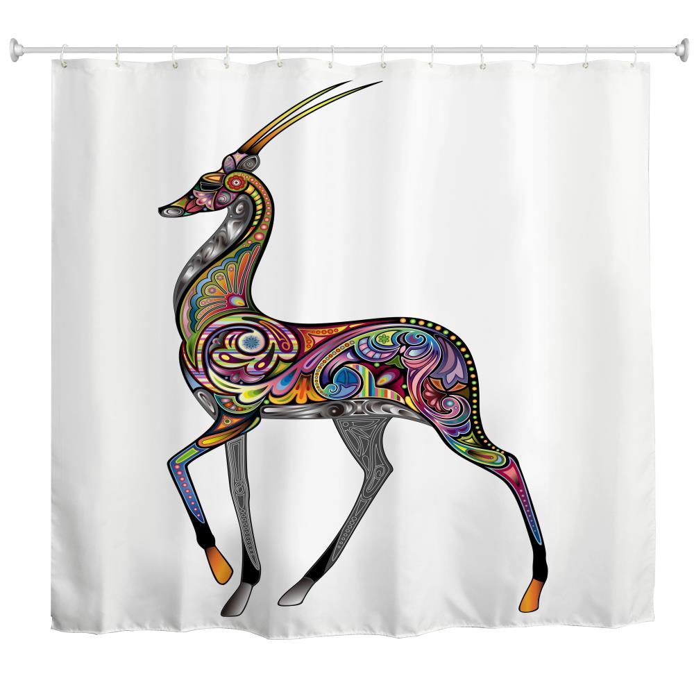 

Colorful Sheep Water-Proof Polyester 3D Printing Bathroom Shower Curtain, Multi-a