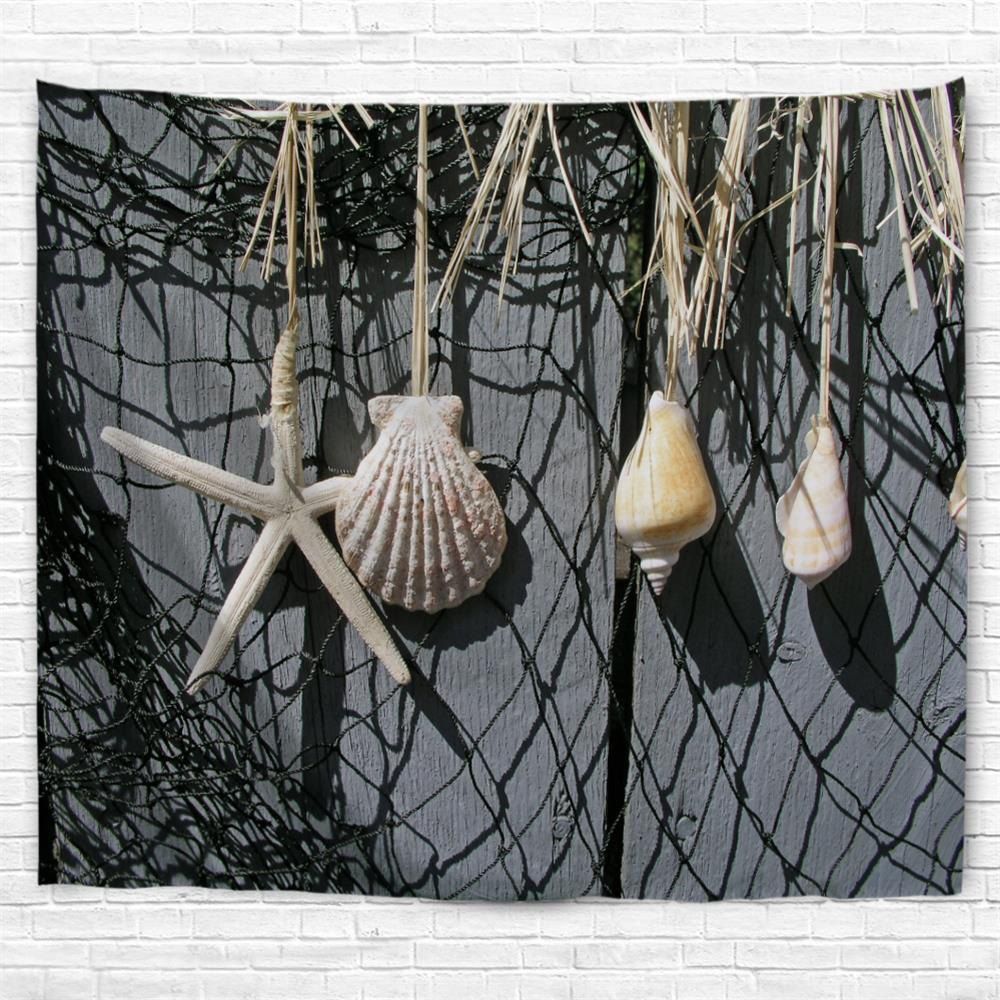 

Shells and Starfish 3D Printing Home Wall Hanging Tapestry for Decoration, Multi-a