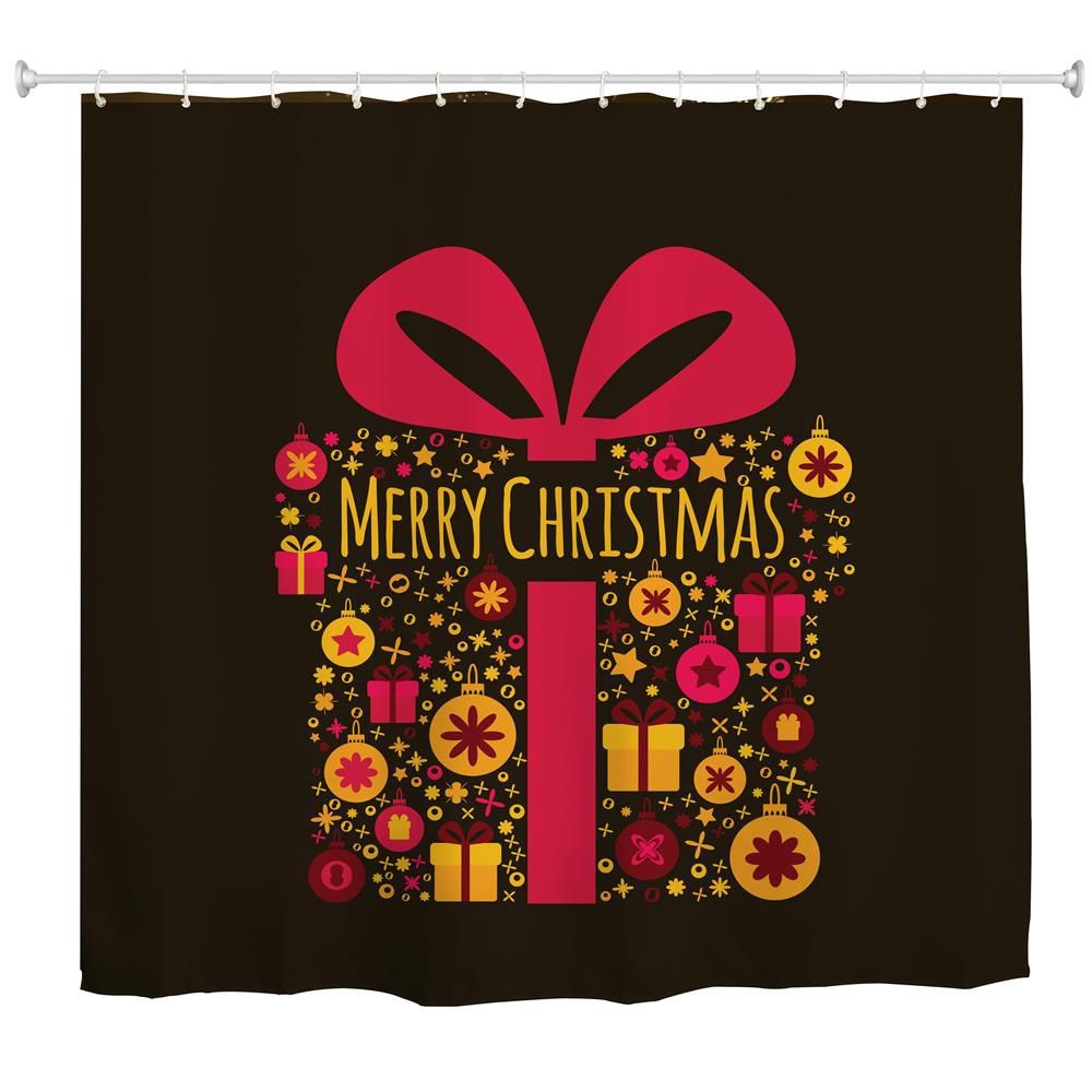 

Flower Gift Box Water-Proof Polyester 3D Printing Bathroom Shower Curtain, Multi-a