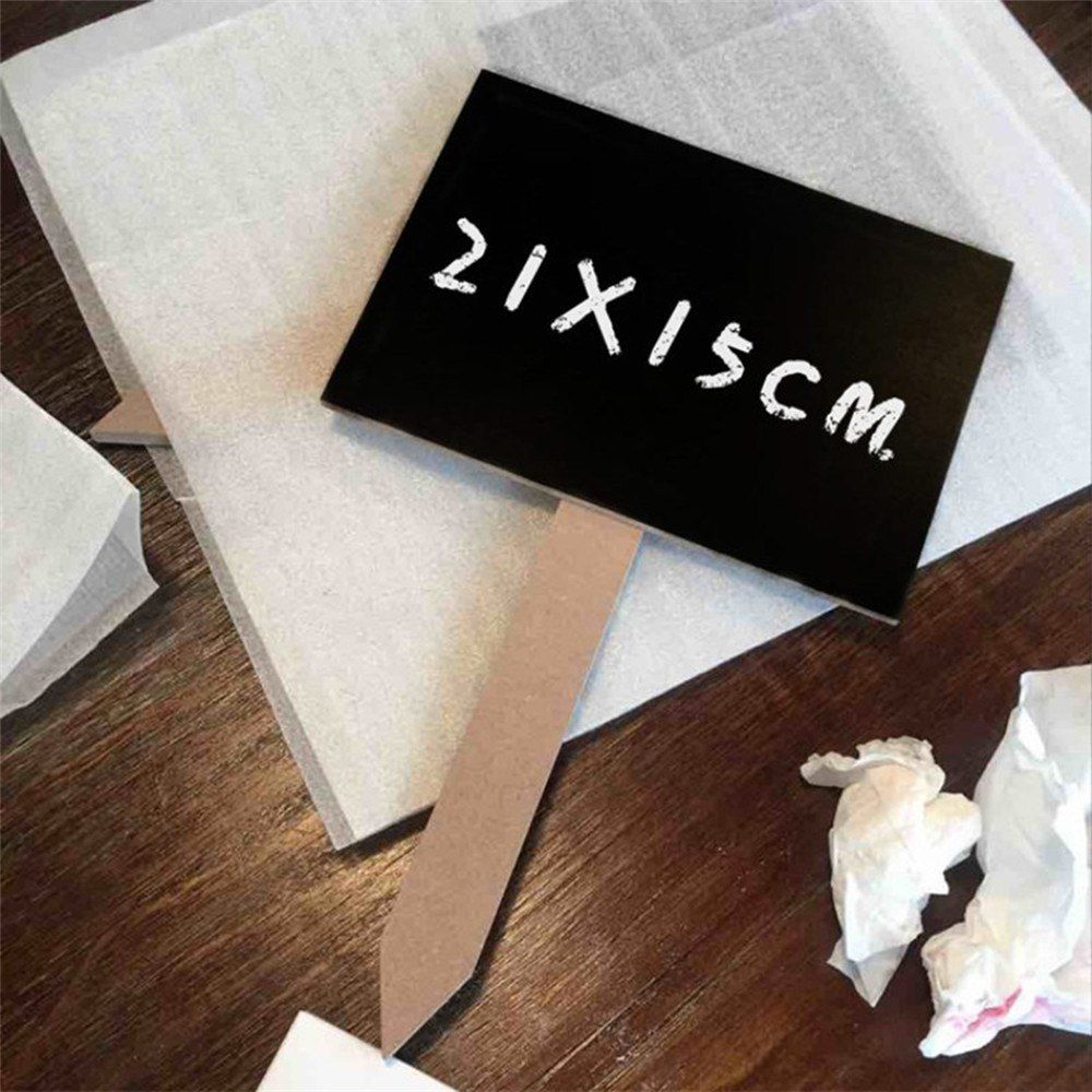 

4PCS Flowers Fruits Price Card Message Decorative Blackboard, Black